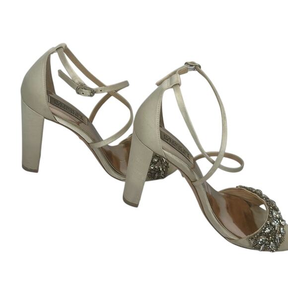 Women's Bagley Mischka Clara Embellished Block Heel Sandals Heels 7 See Videi - Picture 3 of 16